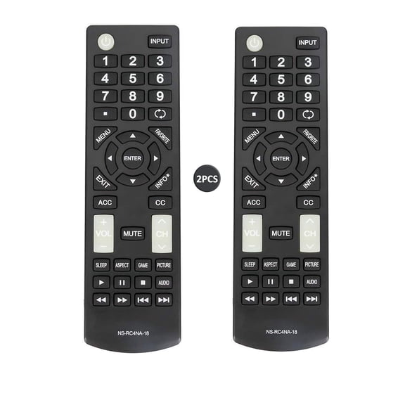 2Pcs Replacement Insignia TV Remote NS-RC4NA-18, Universal Remote Control for All Insignia LED LCD HDTV Smart TVs, No Setup Needed, Durable Buttons, Lightweight Design