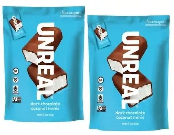 2 Packs Unreal Dark Chocolate Coconut Mini Bars 15.34 oz Each Pack, Exp. 05/2024