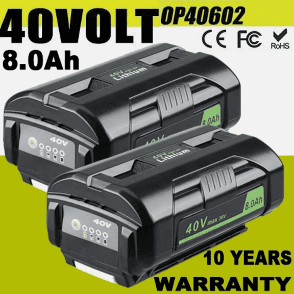 2 Packs Upgraded 8.0Ah OP4040 Replacement for Ryobi 40V Battery OP4026 OP4050 OP40201 OP40261 OP40601, High Capacity Compatible with 40 volt Ryobi Lithium Cordless Power Tools