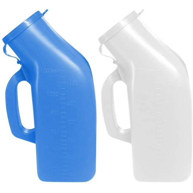 2 Packs Urinals for Men Thick Firm Portable Urinal, Urine Collection