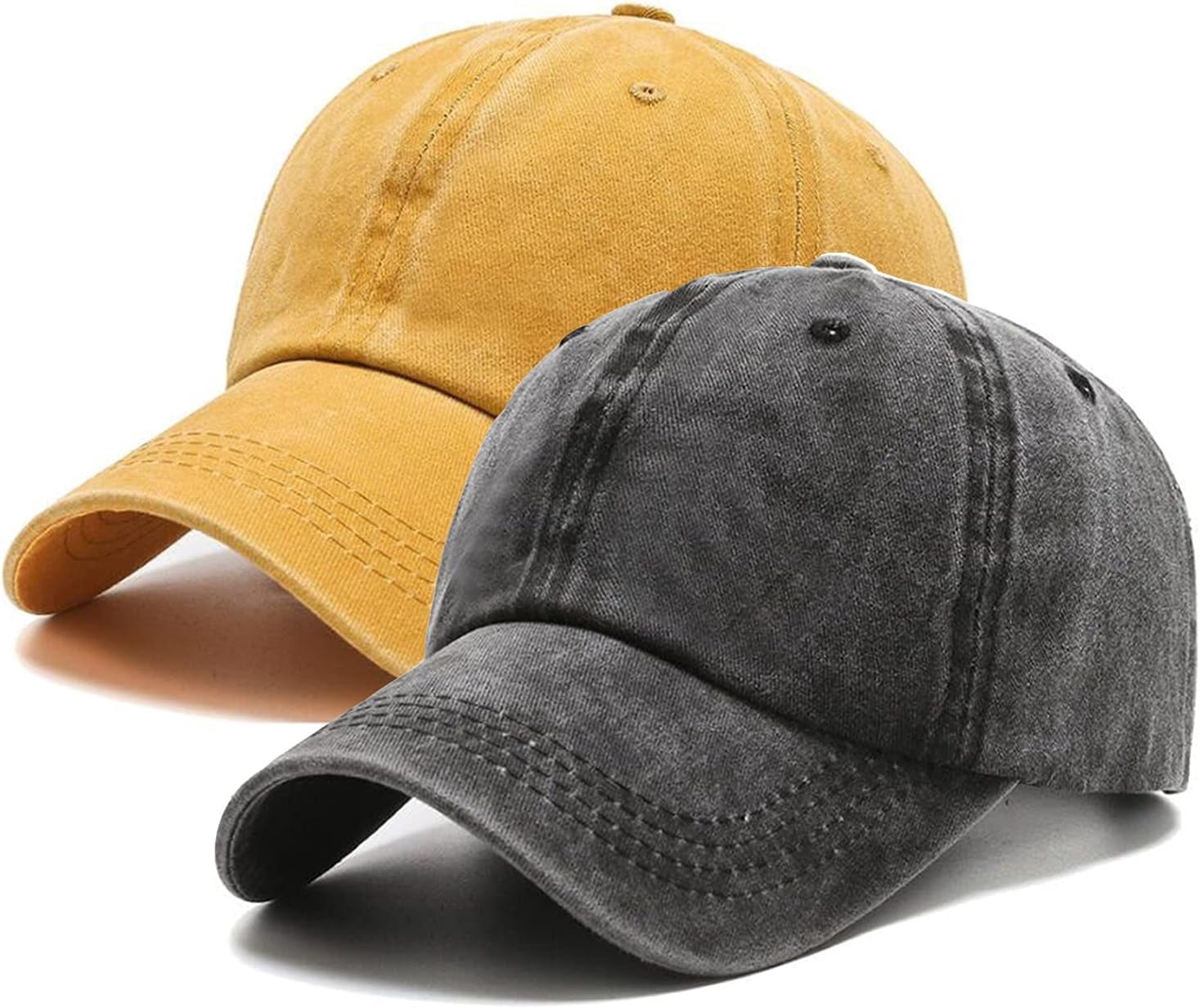 2 Packs Vintage Washed Distressed Cotton Dad Hat Baseball Cap ...