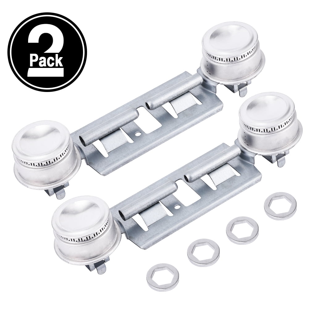 2 Packs WB16K10026 Double Burner Assembly Double Stove Top Burner Kit Compatible for GE Gas Stove, Replaces AP2633210 WB16K10003 WB29K17 868697