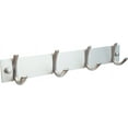 thumbnail image 1 of 14 in Wall-Mounted Hook Rail with 4 Double Coat Hooks, Zinc Alloy, Sand Chrome, 1 of 21