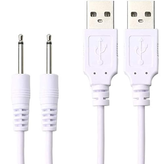 2 Packs Wand Charger Replacement DC Charging Cable Set Compatible with lovesense,Compatible with Tracys Dog,Tracy's Dogg Beauty Instrument USB Charger Cords 2.5mm Wand Vibrating Massager Charge