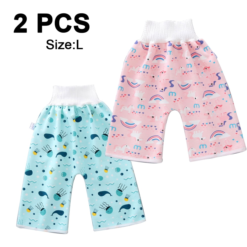2 Pieces/lot Baby Training Pants 4 Layers Baby Cloth Diaper Reusable  Washable Cotton Elastic Waist Cloth Diapers 8-18KG Nappy
