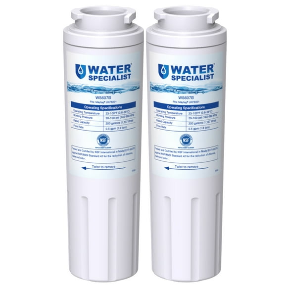 2 Packs Waterspecialist UKF8001 Water Filter, Replacement for EveryDrop Filter 4, Whirlpool 4396395, Wrx735sdbm00, Mfi2570fez Msd2651heb, Krfc300ess01, 469006 (package may vary)