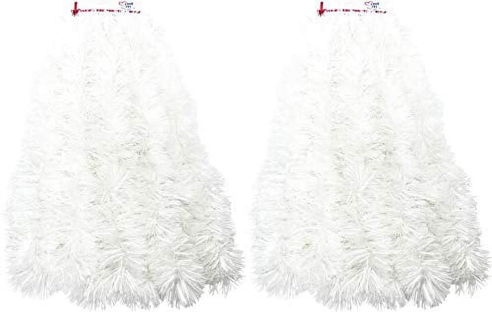 White Extra Thick Outdoor Tinsel Garland 50 Ft Runner