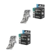 2 Packs - White Tape with Black Zebra Design