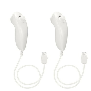2 Packs White for  Wii Nunchuck Controller, Nunchuck Replacement Controllers Joystick Gamepad for Wii Wii U Console
