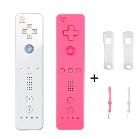 2 Packs Wii Games Controller, Remote Controller for Nintendo Wii/Wii U with Motion Plus, Wii/WIi U Sport Console for Nintendo with Silicone Case & Wrist Strap