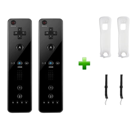 2 Packs Wii Games Controller, Remote Controller for Nintendo Wii/Wii U with Motion Plus, Wii/WIi U Sport Console for Nintendo with Silicone Case & Wrist Strap