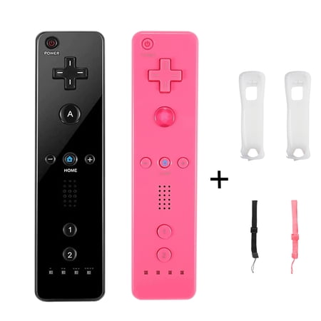 2 Packs Wii Games Controller, Remote Controller for Nintendo Wii/Wii U with Motion Plus, Wii/WIi U Sport Console for Nintendo with Silicone Case & Wrist Strap