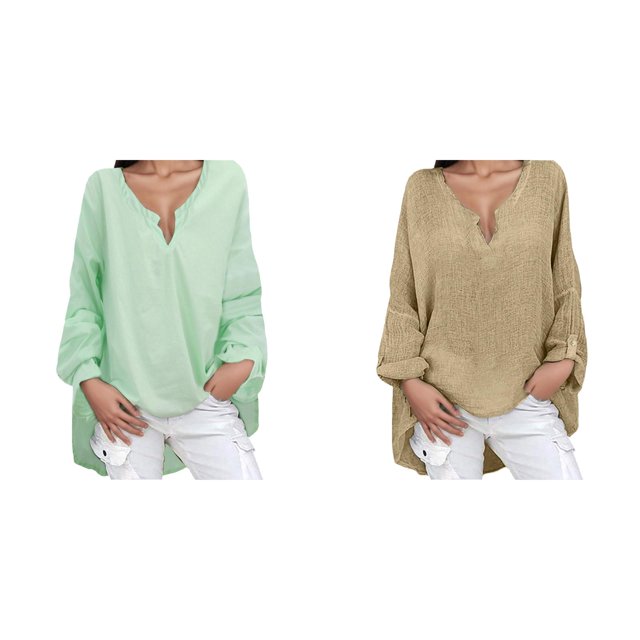 (2Packs)Women Shirtlong Sleevecasualstylish Top Sports T Shirt for