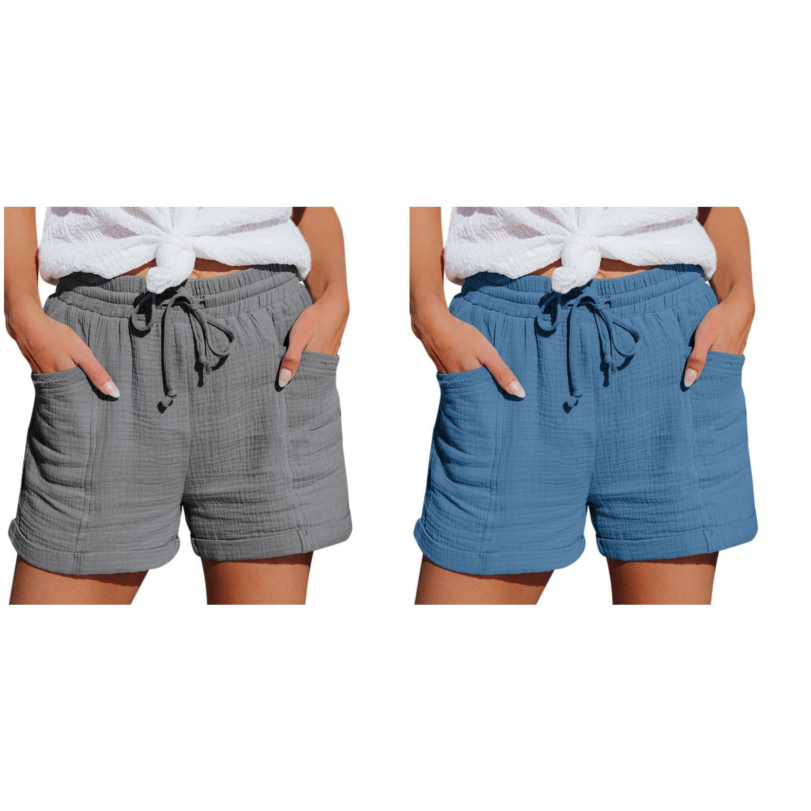 (2Packs)Women Straight Leg Casual Swim Shorts for Women Swimwear Pants