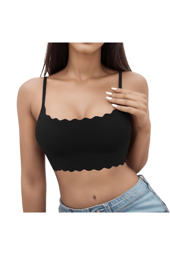 2 Packs Women's Bra Ice Silk Large Size Tank Back Without Steel Rings Large Chest Underwear