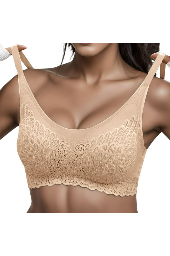 2 Packs Women's Bra Lace Thin Transparent Lace Lingerie Bralette Underclothes