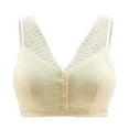 thumbnail image 1 of 2 Packs Women's Bra Pattern Large Size Front Buckle Without Steel Ring Underclothes, 1 of 5