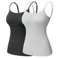 thumbnail image 1 of 2 Packs Women's Tank Tops Adjustable Strap Camisole With Built in Padded Bra Vest Cami, 1 of 6