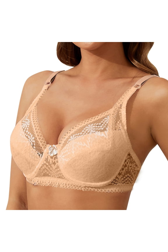 2 Packs Womens Bras Casual Bralette Lace Bralette Crop Low Cut Thin Cup Underclothes