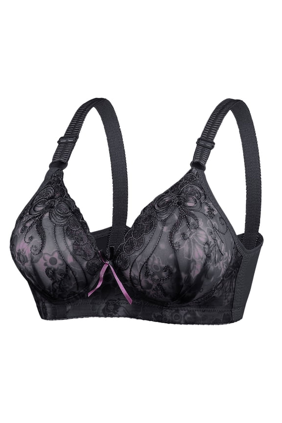 2 Packs Womens Bras Casual Tube Embroider Without Steel Ring Gathering Adjusting Bro Underclothes