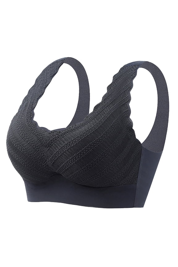 2 Packs Womens Bras Lace Leaf Pattern Backless Without Wire Support Fixed Underwear