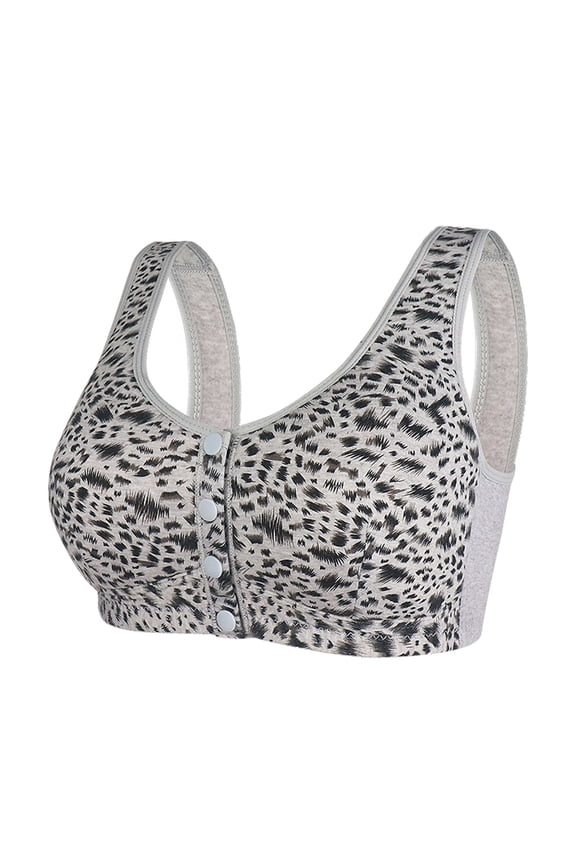 2 Packs Womens Bras Leopard Print Simple Large Stretch Set Underwear
