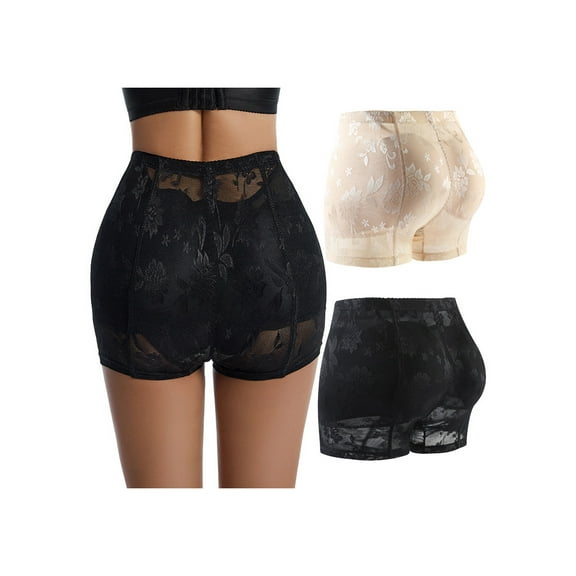 2 Packs Womens Lace Padded Shapewear Shorts Body Shapewear Panties