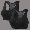thumbnail image 1 of 2 Packs Womens Sports Bras Push Up No Underwire Bralettes for Women Zipper Front Closure Racerback Running Yoga Underwear Bra, 1 of 6