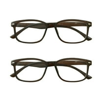 2 Packs Womens Square Frame Blue Light Blocking Computer Reading Glasses Classic Style Readers 1.00