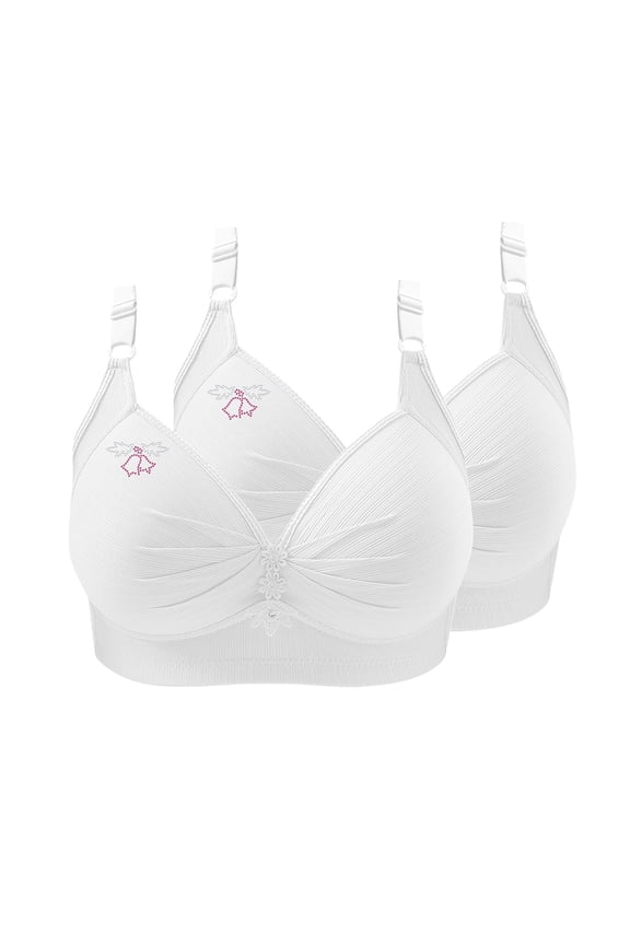2 Packs Womens Wireless BC Cup Bras Push Up Full Coverage Bralettes for Women Comfortable Padded Everyday Bra