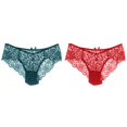 (2Packs)Womeny Panties Lace Cotton Lace Underwear Cutout Hollow Waisty