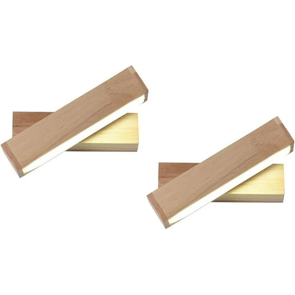 2 Packs Wood Wall Lamp Adjustable Hardwired Sconce with Switch Indoor LED Wall Lighting Fixture, Modern 270° Rotating Wall Lamps for Living Room Study Bedroom Bedside