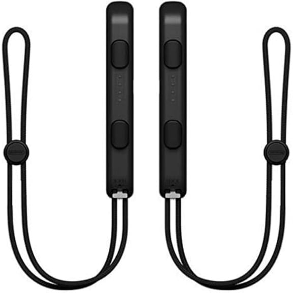 2 Packs Wrist Strap for Switch Joycon, Replacement Accessories with Joystick Grip Cap Adjustable Elastic Controller Wristband for Joy Con Controller (Black)