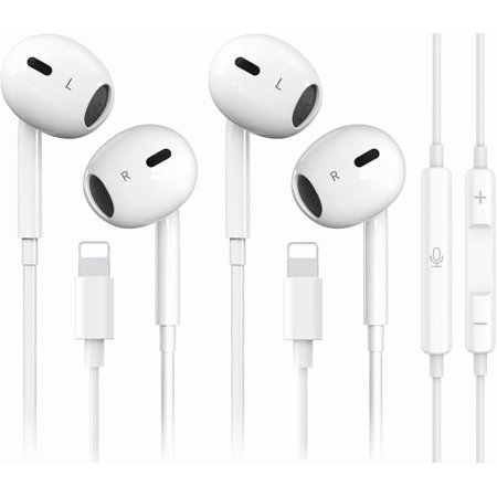 2 Packs-for iPhone Headphones Wired Earbuds/Earphones Nosie Reduction Built-in Microphone & Volume Control Headsets Compatible with iPhone 14/13/12/11/XR/XS/X/8/7/SE/Pro/Pro Max