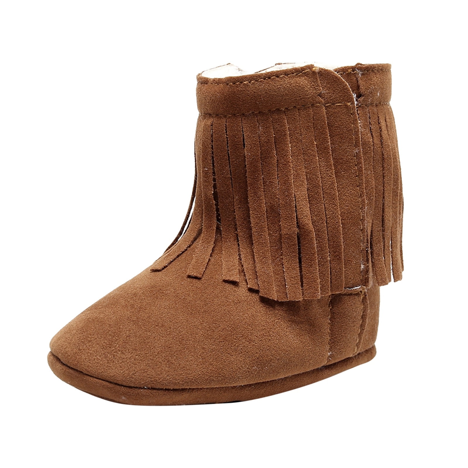 2 Packs infant Baby Girls Soft Girl Shoes Size 8 Plush Tassels Snow