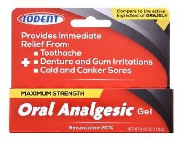 2 Packs of Iodent Maximum Strength Oral Analgesic Gel