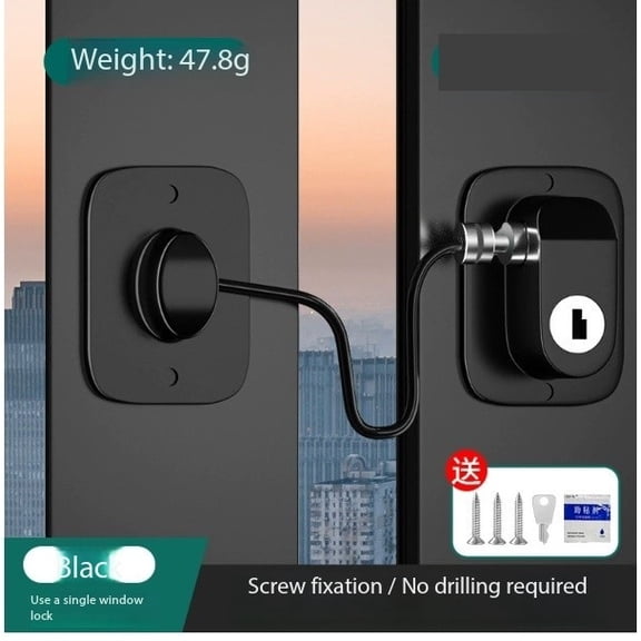 2 Packs of Protective Locks - Flat Opening Anti-Theft Window Latch, Refrigerator Lock, Small Combination Lock, Window Limiter, Child Safety Lock