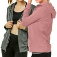 thumbnail image 1 of 2 Packs of TheLovely Women's Lightweight Cotton Blend Long Sleeve Zip Up Thin Hoodie Jacket, 1 of 3