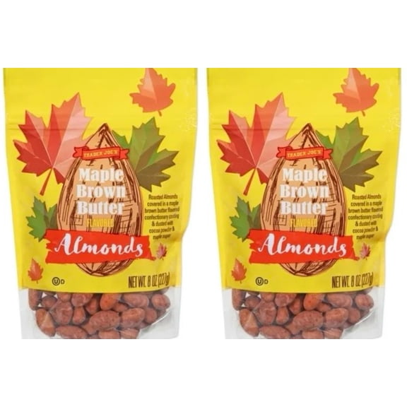 2 Packs of Trader Joe's Maple Brown Butter Flavored Almonds 8 OZ Each