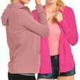thumbnail image 1 of 2 Packs of Women's Lightweight Cotton Blend Long Sleeve Zip Up Thin Hoodie Jacket, 1 of 4