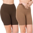 thumbnail image 1 of 2 Packs of Womens & Plus Soft Cotton Stretch Knee Length Leggings Fitness Sport Biker Shorts, 1 of 5