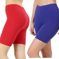 thumbnail image 1 of 2 Packs of Womens & Plus Soft Cotton Stretch Knee Length Leggings Fitness Sport Biker Shorts, 1 of 4