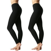2 Packs of Zenana Women Premium Cotton High Waist Full Ankle Length Leggings