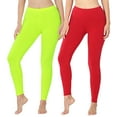thumbnail image 1 of 2 Packs of Zenana Women Premium Cotton High Waist Full Ankle Length Leggings, 1 of 4