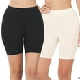 thumbnail image 1 of 2 Packs of Zenana Womens & Plus Soft Cotton Stretch Mid Thigh Length Fitness Sport Biker Shorts, 1 of 4