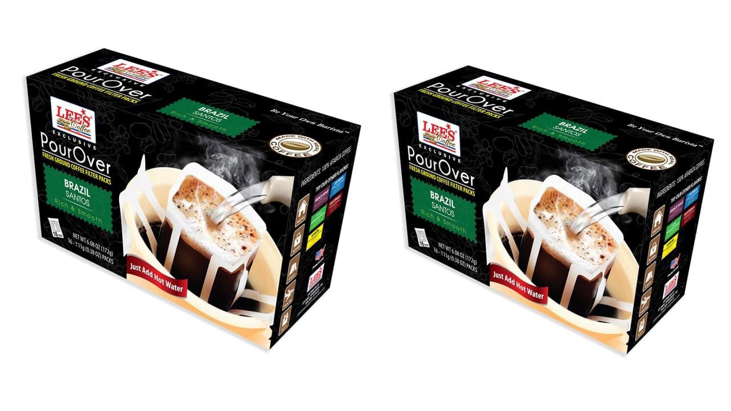 2 Packs 's Coffee Pour Over Exclusive Ground Coffee Filter Packs