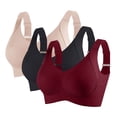 thumbnail image 1 of 2 Pacs Everyday Bras for Womens No Riding Up High Elasticity Bralettes One Piece Seamless Bra Anti-Sagging Support Push-Up Bra Everyday Wirefree Comfortable Support Underwear, 1 of 6