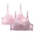 thumbnail image 1 of 2 Pacs Lace Trim Bras for Womens Adjustable Straps One Piece Seamless Bra Non-Slip Anti-Sagging Seamless Bras Comfory Convenient Bralettes Ultra Comfort Soft High Elasticity Underwear, 1 of 2