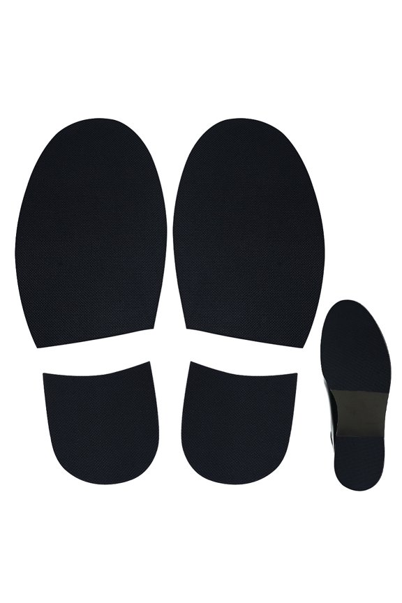 2 Pair 2 Styles Skid Rubber Shoes Bottom Wear Resistant Raised Grain Repair Sole Pad for Boots Leather Shoes Black 88~190x86~118x1~3mm DIY