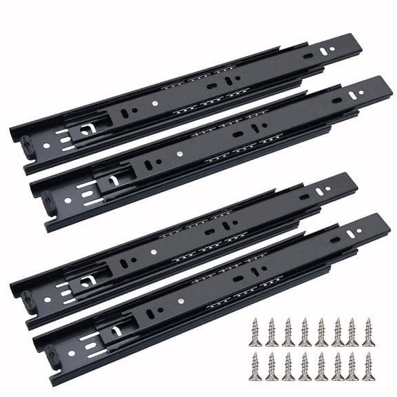2 Pair 3-Sections Full Extension Silent Drawer Slides 12 Inch, Side Mount Ball Bearing Sliding Drawer Slide for 10 12 14 Inch (12 Inch, 1 Pairs)